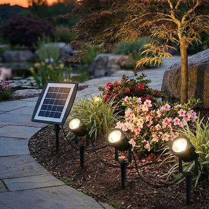 Tuinspot Zonne-energie LED 3W Zwart IP65 Tuin Gazon Prikspot Oprit Boomverlichting Buitenspot Solar