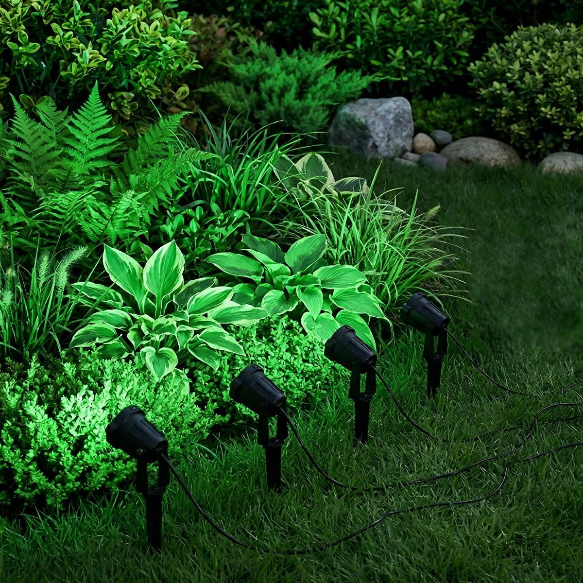 Tuinspot Zonne-energie LED 3W Zwart IP65 Tuin Gazon Prikspot Oprit Boomverlichting Buitenspot Solar