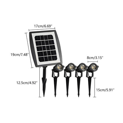 Tuinspot Zonne-energie LED 3W Zwart IP65 Tuin Gazon Prikspot Oprit Boomverlichting Buitenspot Solar