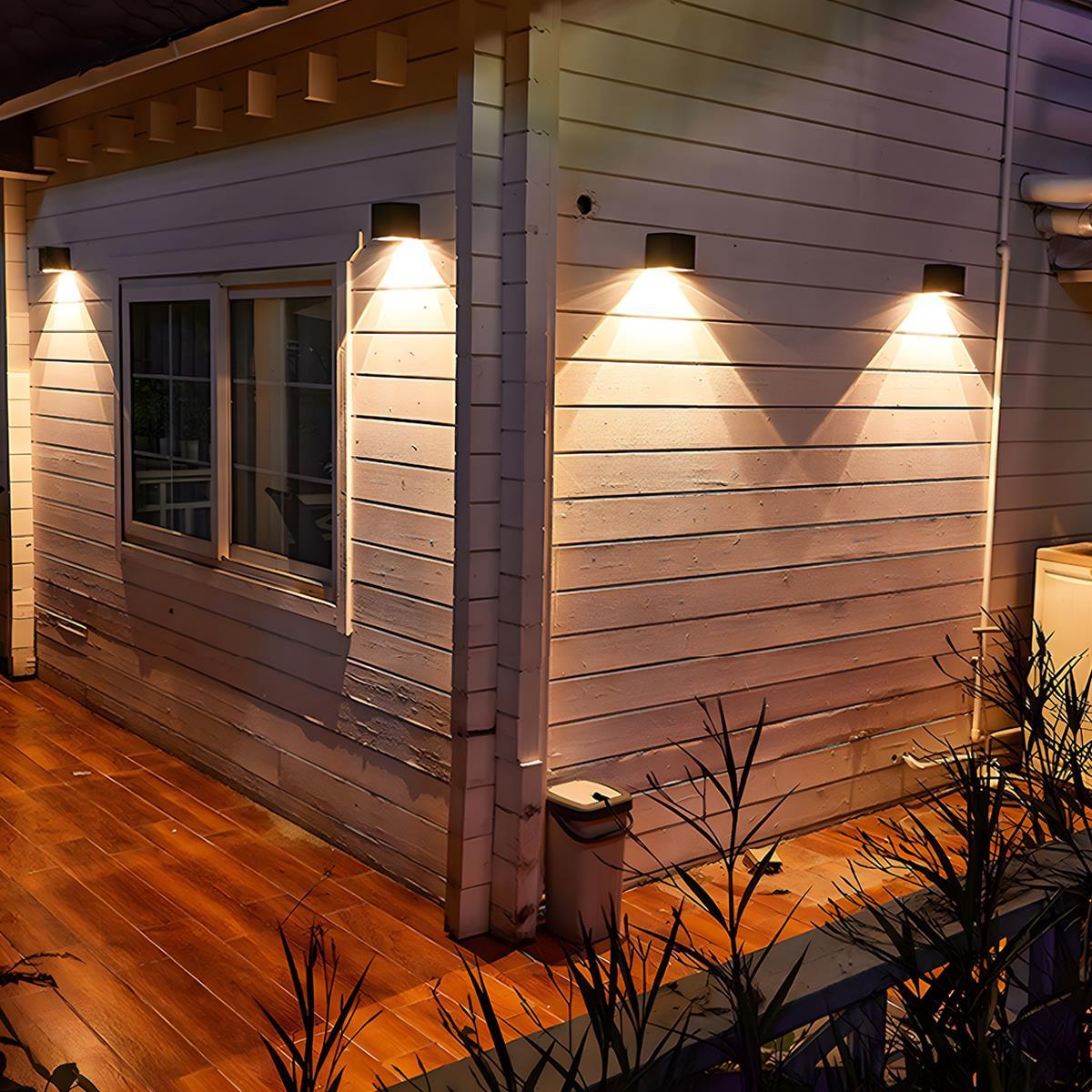 Buiten LED Wandlamp Kubus Aluminium Zwart 12W IP65 Op-en-Neer Verlichting Gevel Opbouw Tuinverlichting Buitenwandlamp Modern Minimalistisch