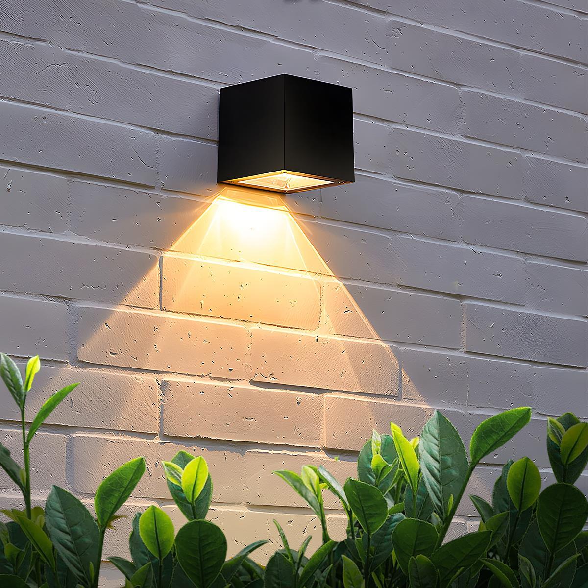 Buiten LED Wandlamp Kubus Aluminium Zwart 12W IP65 Op-en-Neer Verlichting Gevel Opbouw Tuinverlichting Buitenwandlamp Modern Minimalistisch
