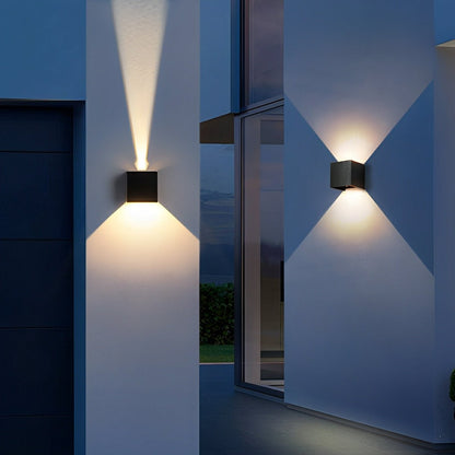 Buiten LED Wandlamp Kubus Aluminium Zwart 12W IP65 Op-en-Neer Verlichting Gevel Opbouw Tuinverlichting Buitenwandlamp Modern Minimalistisch