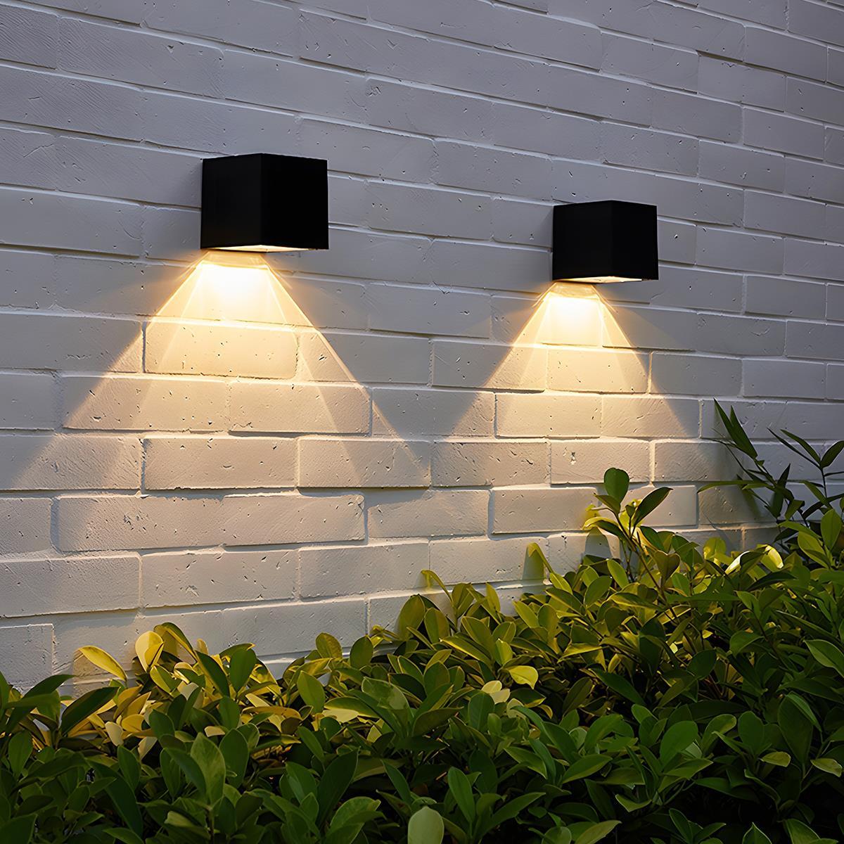 Buiten LED Wandlamp Kubus Aluminium Zwart 12W IP65 Op-en-Neer Verlichting Gevel Opbouw Tuinverlichting Buitenwandlamp Modern Minimalistisch
