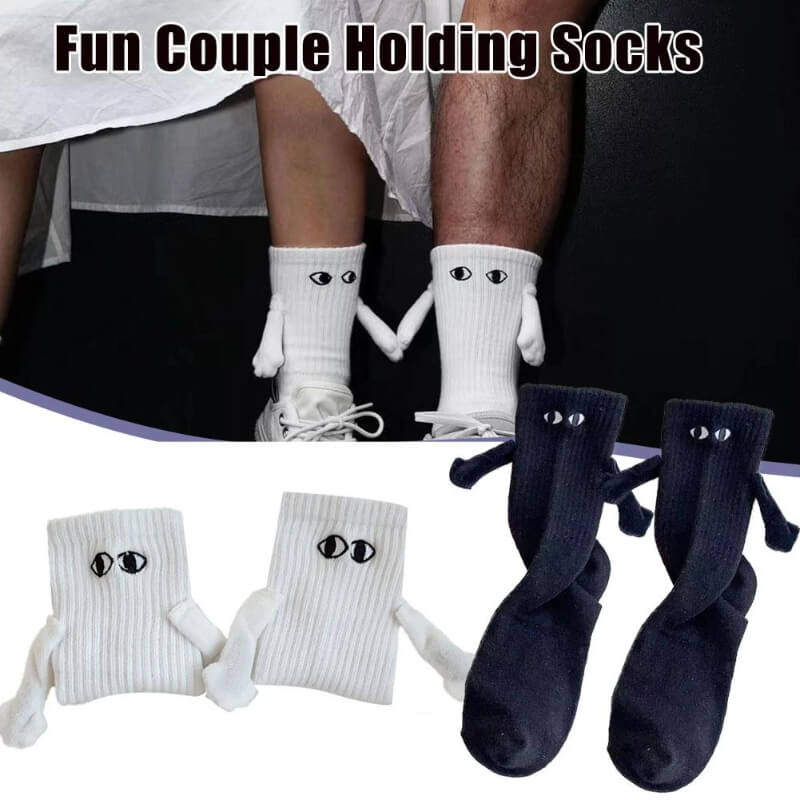 Magnetische Koppelsokken met Cartoonogen Zwart Wit Katoenmix Unisex Comfortabel Ademend Dagelijks Draagcomfort