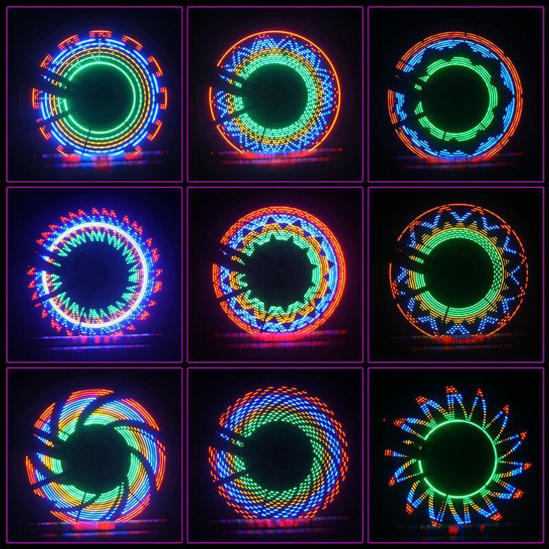 RGB Fietswiel Spaakverlichting 32 LED Patronen Zichtbaarheid Veiligheid Fietsverlichting Wielverlichting