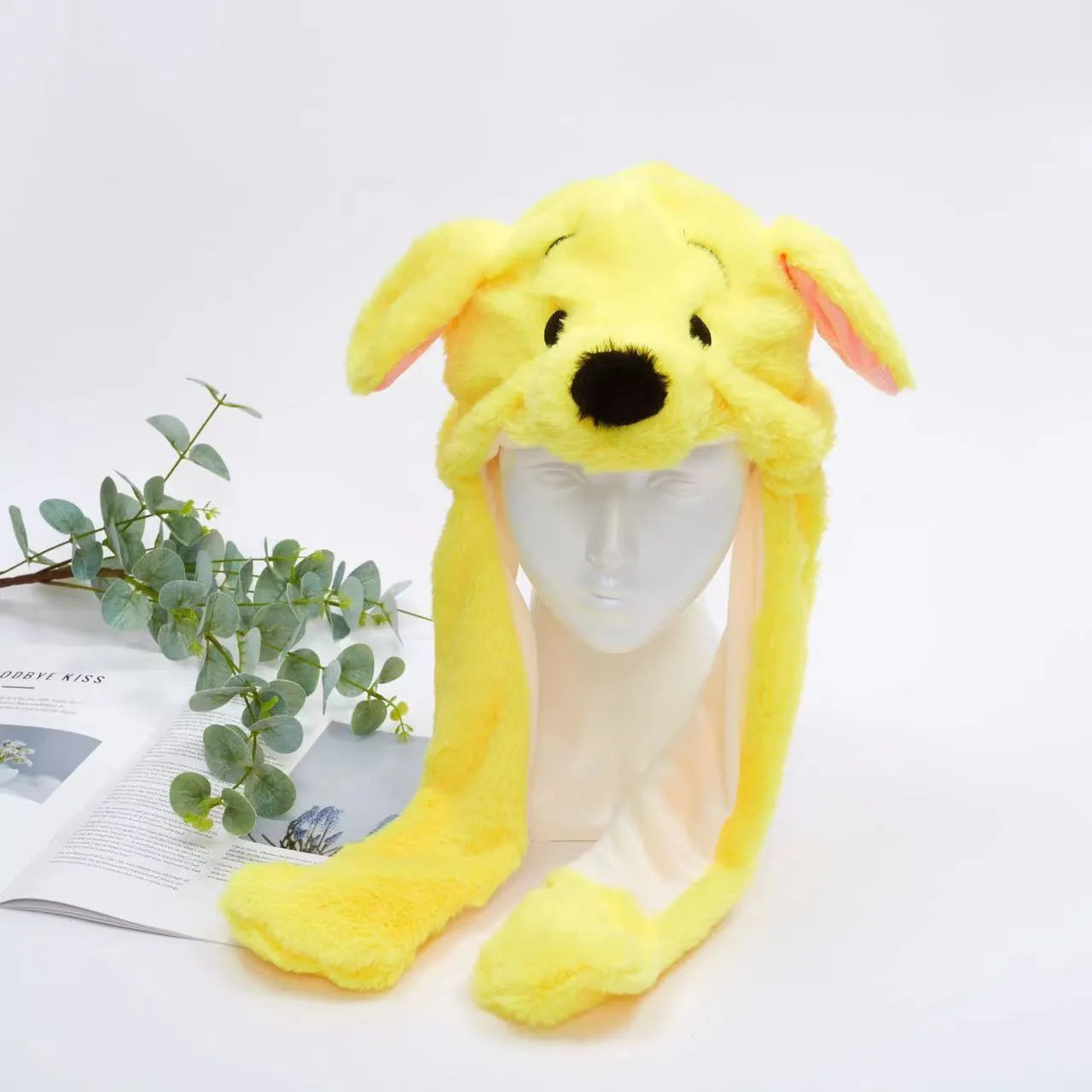 Interactieve Pluche Muts met Bewegende Oren – Zachte Hoofdbedekking voor Feest Cosplay en Verkleedpartij