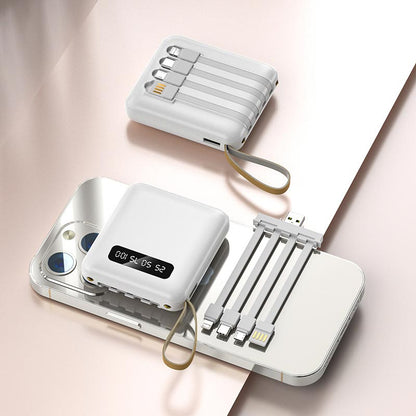 Compacte Powerbank 20000mAh Geïntegreerde Kabels LED Display Snelladen Draagbaar Mobiel Opladen Onderweg