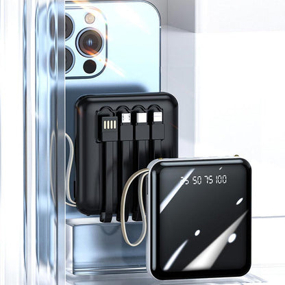Compacte Powerbank 20000mAh Geïntegreerde Kabels LED Display Snelladen Draagbaar Mobiel Opladen Onderweg