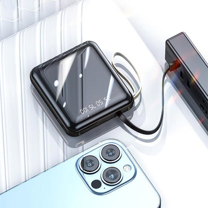 Compacte Powerbank 20000mAh Geïntegreerde Kabels LED Display Snelladen Draagbaar Mobiel Opladen Onderweg