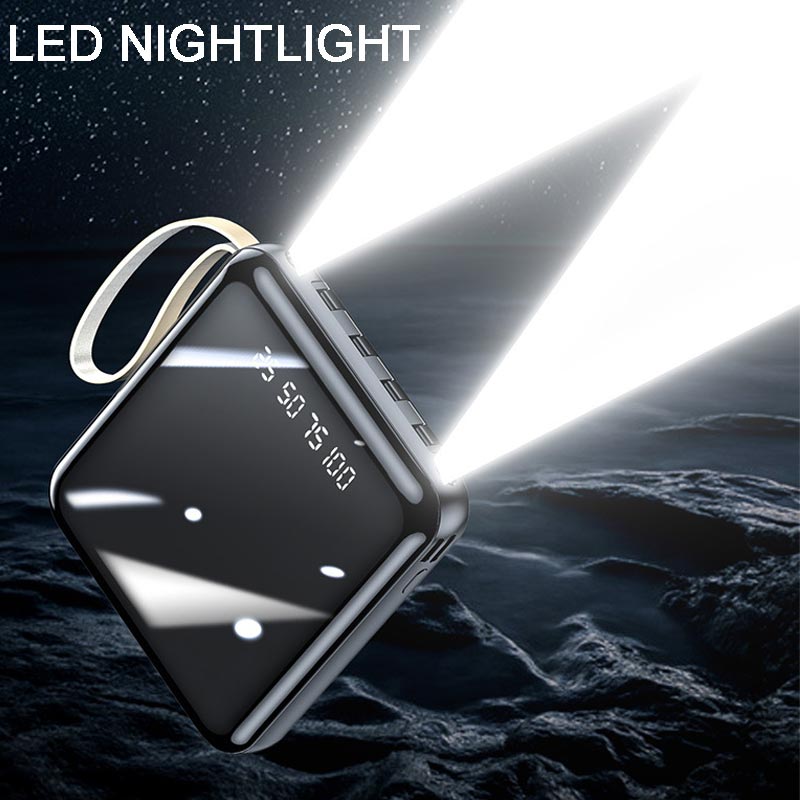 Compacte Powerbank 20000mAh Geïntegreerde Kabels LED Display Snelladen Draagbaar Mobiel Opladen Onderweg