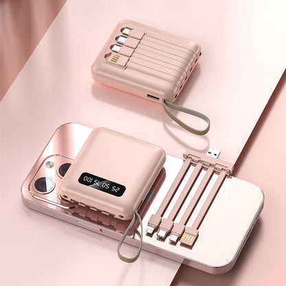 Compacte Powerbank 20000mAh Geïntegreerde Kabels LED Display Snelladen Draagbaar Mobiel Opladen Onderweg