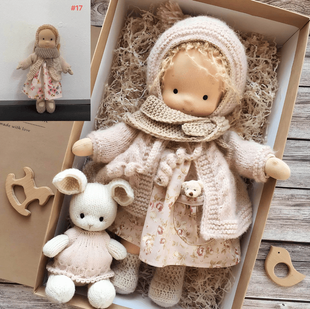 Handgemaakte Knuffelpop 35cm Zachte Vulling Katoenen Jersey Fantasiespel Creatief Speelgoed Kinderen Vanaf 2 Jaar