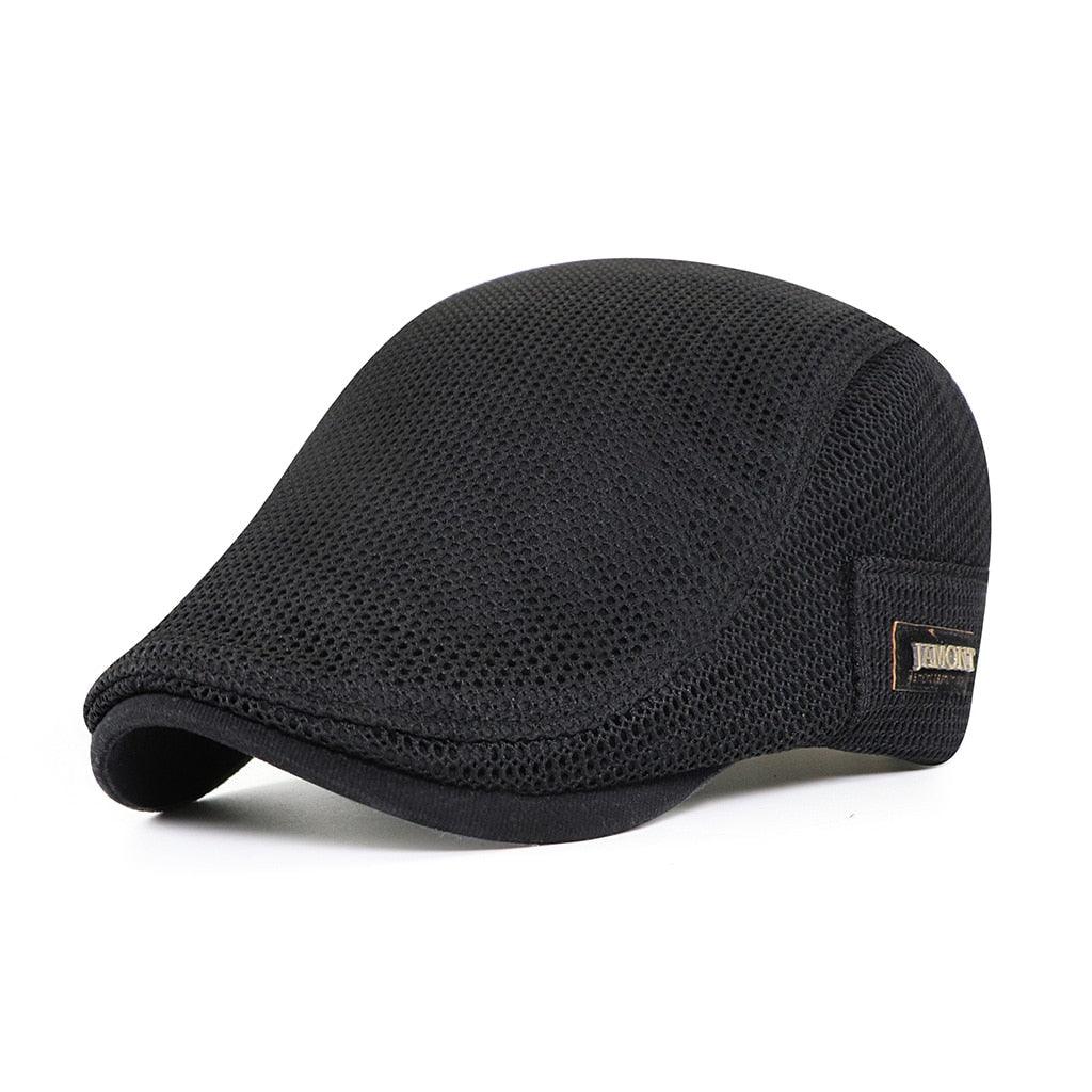 Ademende Flat Cap Heren Mesh Pet Verstelbaar Zomerpet Casual Golfpet Klassieke Stijl Lightweight Outdoorpet