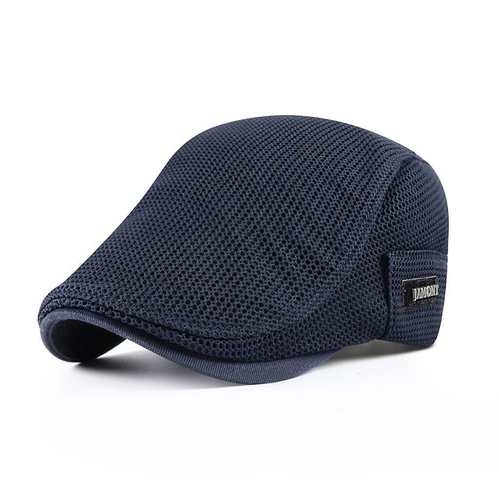 Ademende Flat Cap Heren Mesh Pet Verstelbaar Zomerpet Casual Golfpet Klassieke Stijl Lightweight Outdoorpet