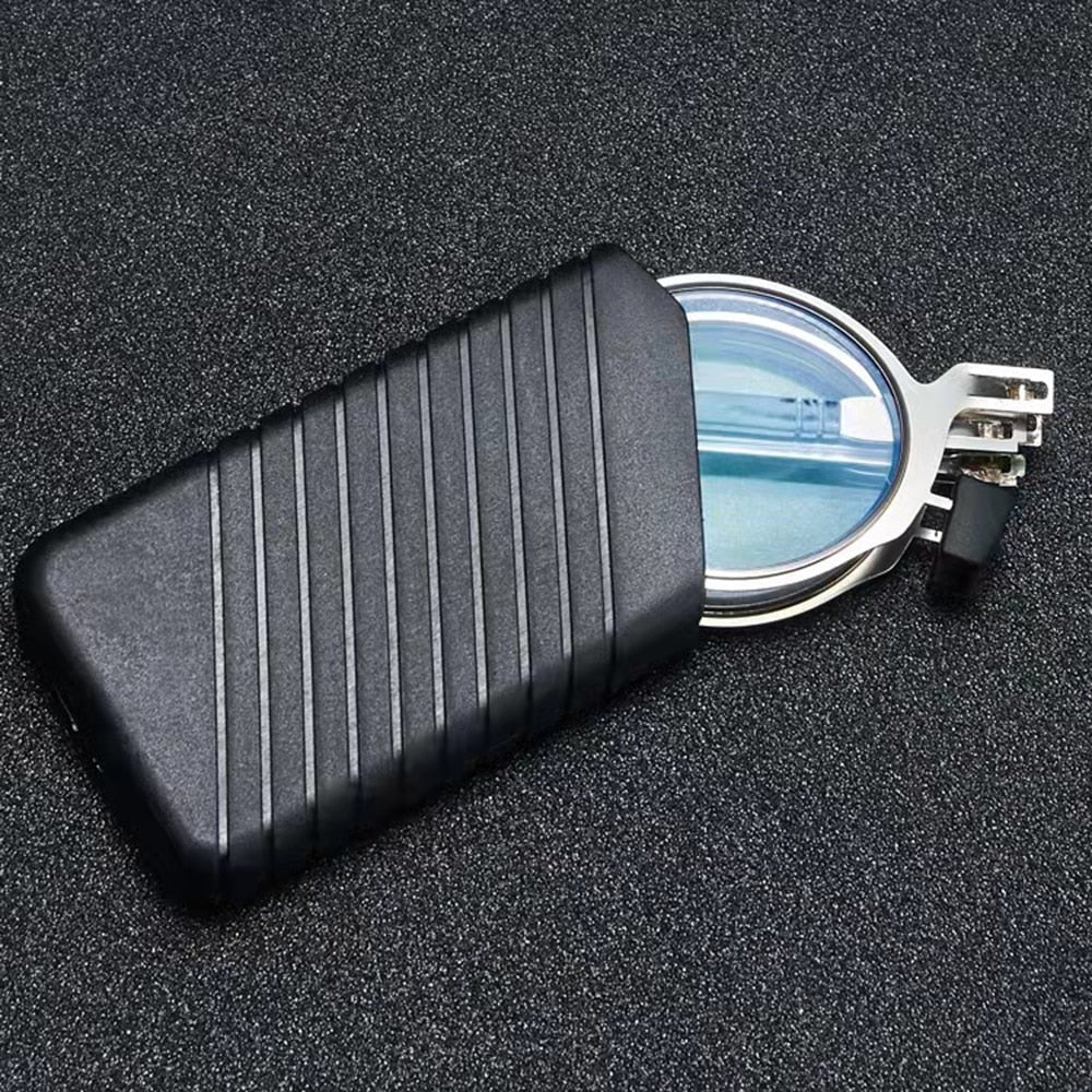 Opvouwbare Leesbril Metalen Montuur Vierkant Model met Hardcase Zakformaat Compact Handig voor Onderweg