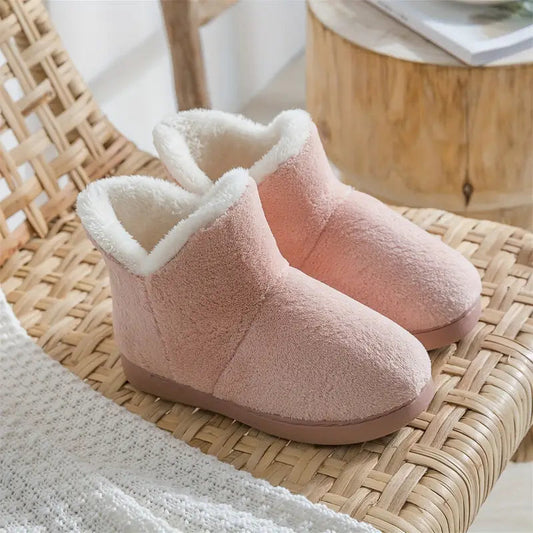 Gevoerde Enkelhoge Pantoffels voor Dames Warme Bootslippers met Antislip Zachte Zool Comfortabele Huisschoenen
