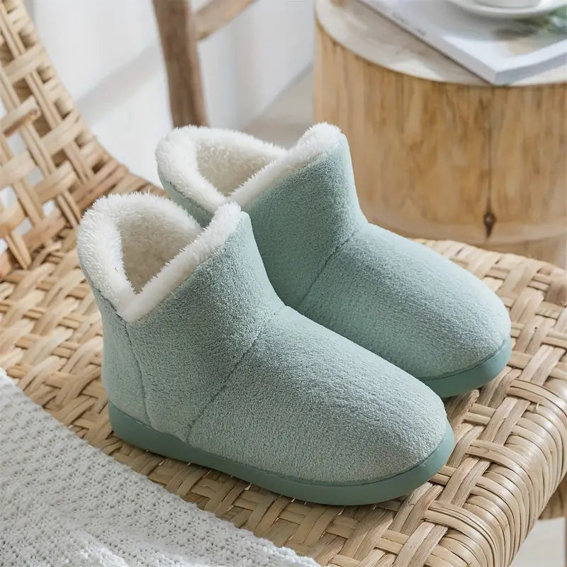 Gevoerde Enkelhoge Pantoffels voor Dames Warme Bootslippers met Antislip Zachte Zool Comfortabele Huisschoenen