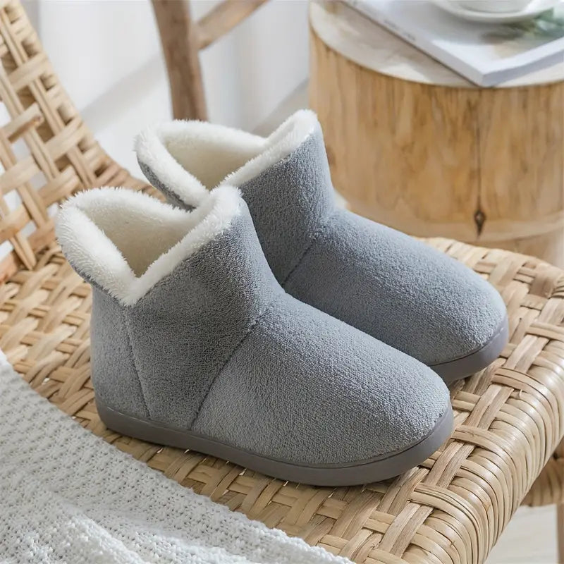Gevoerde Enkelhoge Pantoffels voor Dames Warme Bootslippers met Antislip Zachte Zool Comfortabele Huisschoenen