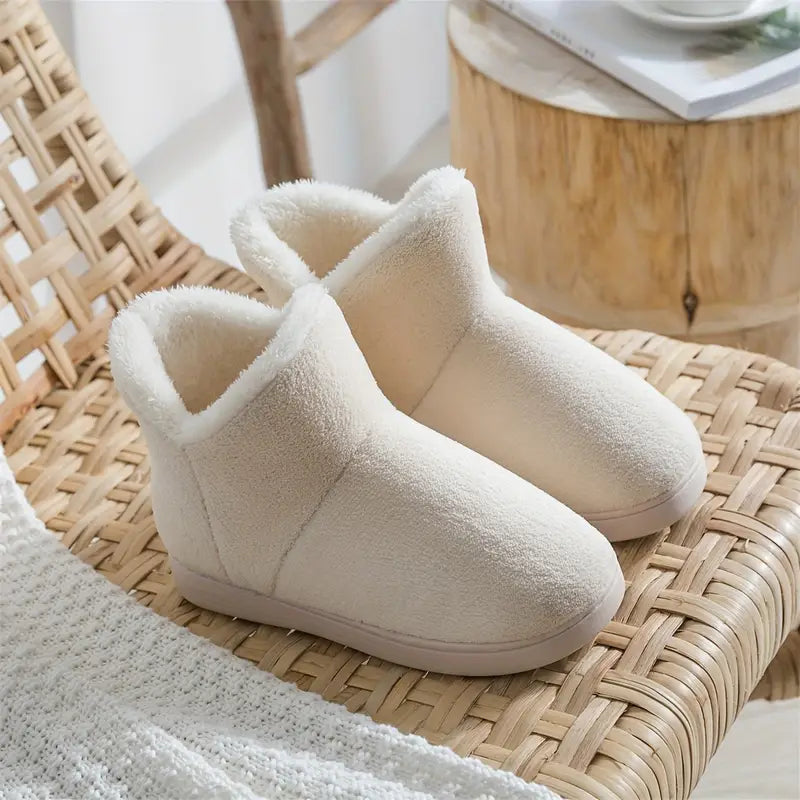 Gevoerde Enkelhoge Pantoffels voor Dames Warme Bootslippers met Antislip Zachte Zool Comfortabele Huisschoenen