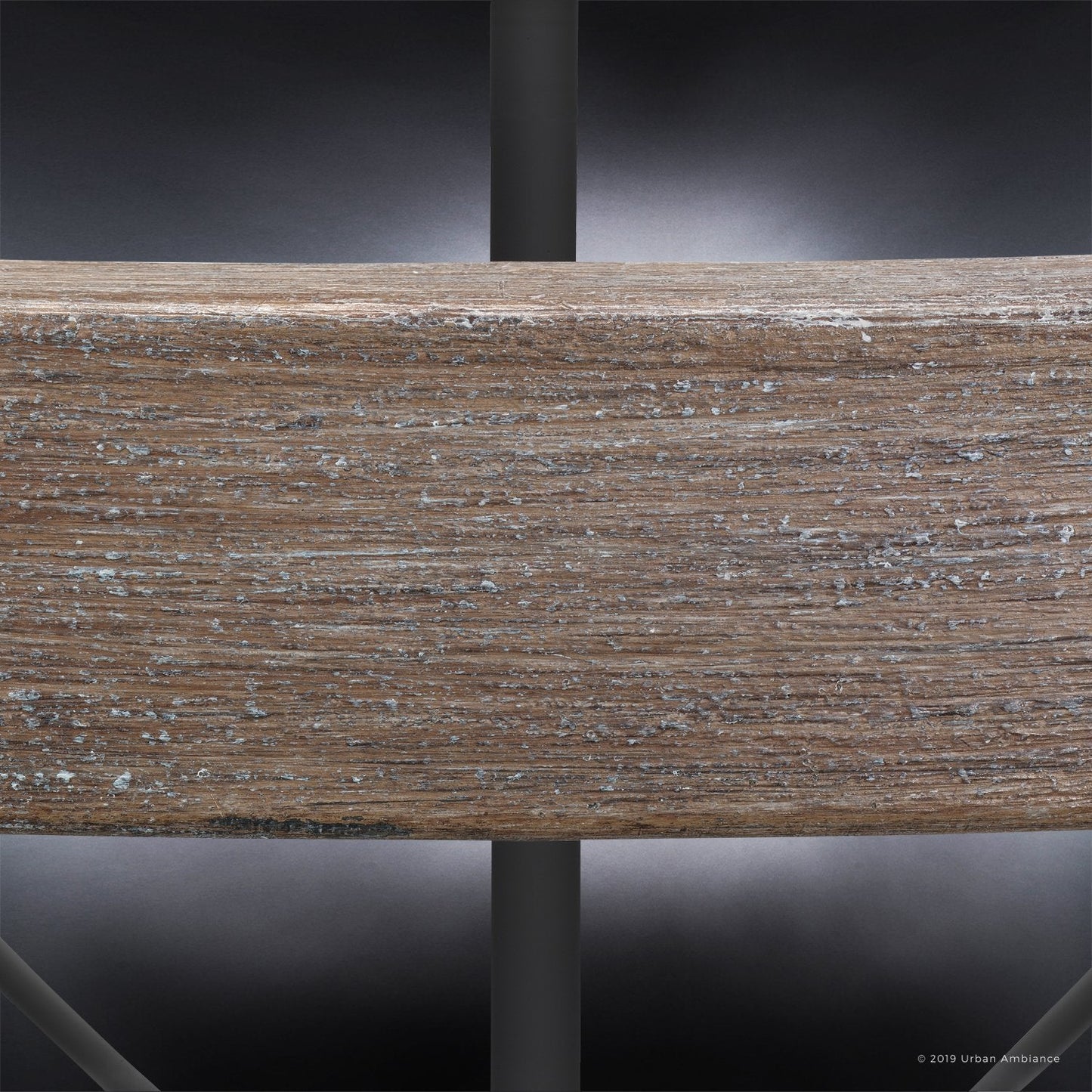Kroonluchter Industrieel Rond Houtlook Staal Charcoal 90cm 9 Lichts