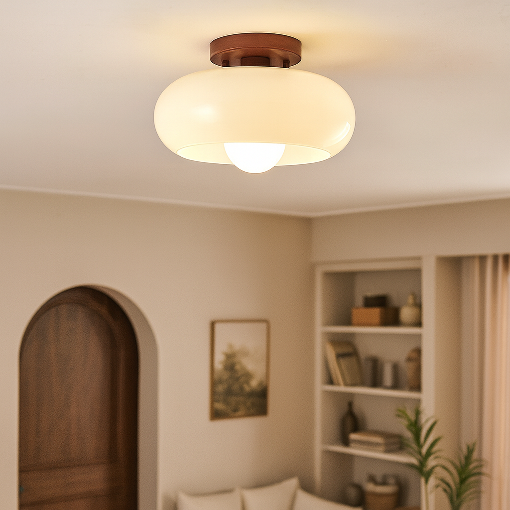 Sansoti | Bauhaus Plafondlamp French Cream – Crème LED Plafondlamp voor Slaapkamer & Woonkamer