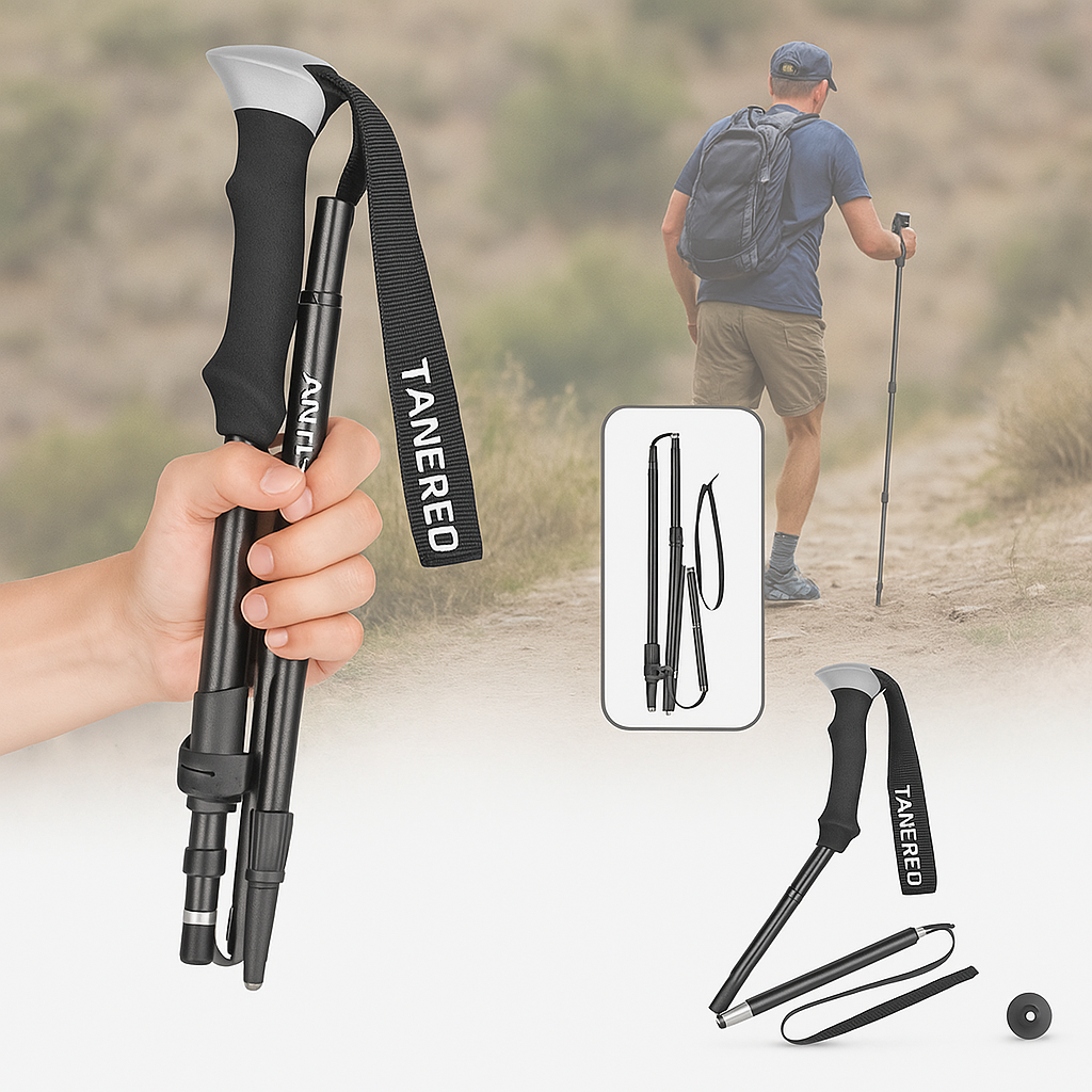 Wandelstokken Verstelbaar Opvouwbaar 110-135cm Lichtgewicht Trekking