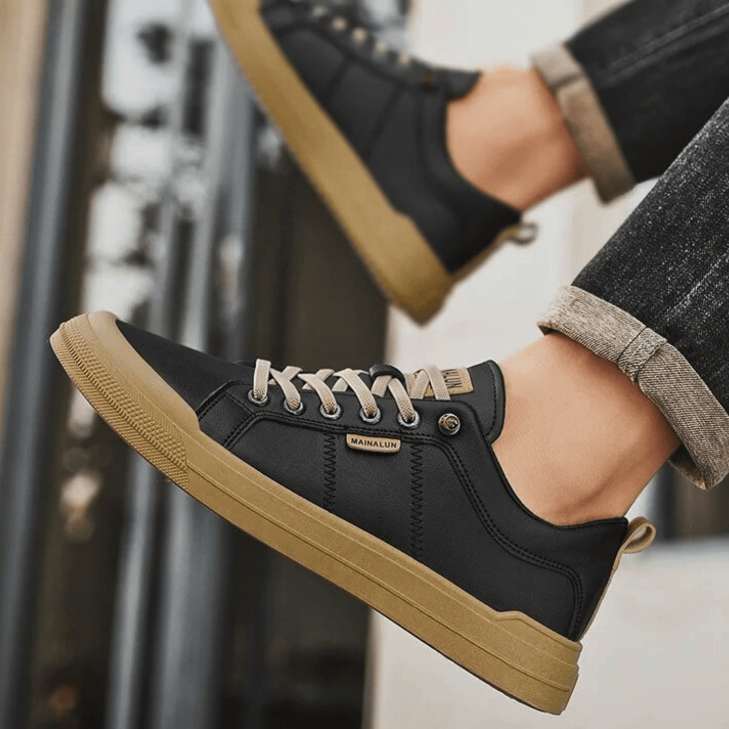 Leren Sportschoenen Heren Harrington Stijl