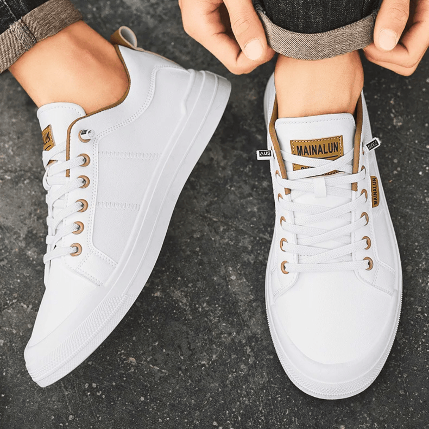 Leren Sportschoenen Heren Harrington Stijl