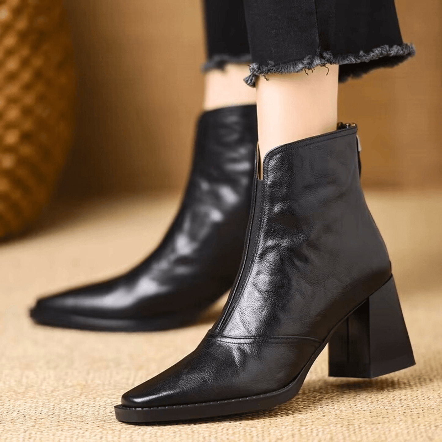 Leren Enkellaars voor Dames Elegant en Comfortabel