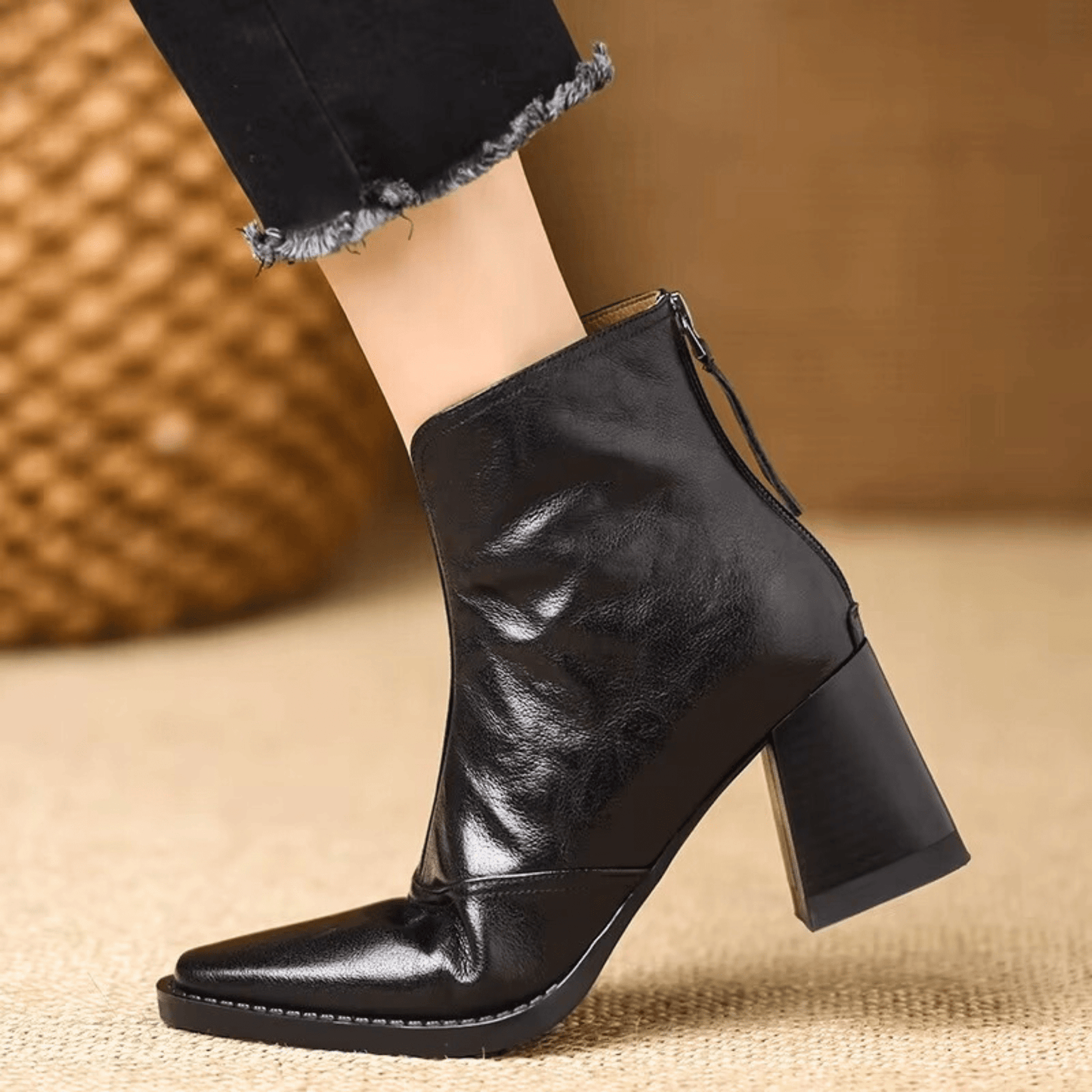 Leren Enkellaars voor Dames Elegant en Comfortabel