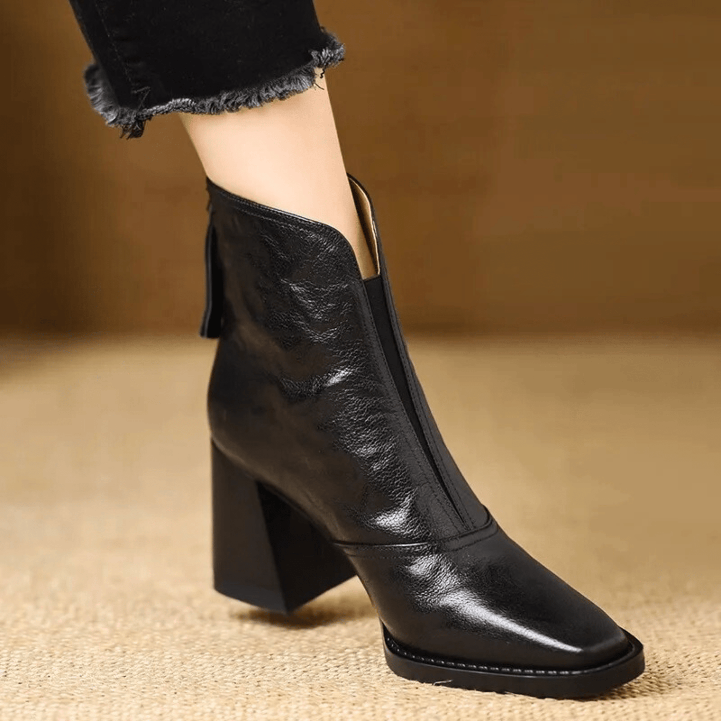 Leren Enkellaars voor Dames Elegant en Comfortabel