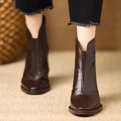 Leren Enkellaars voor Dames Elegant en Comfortabel