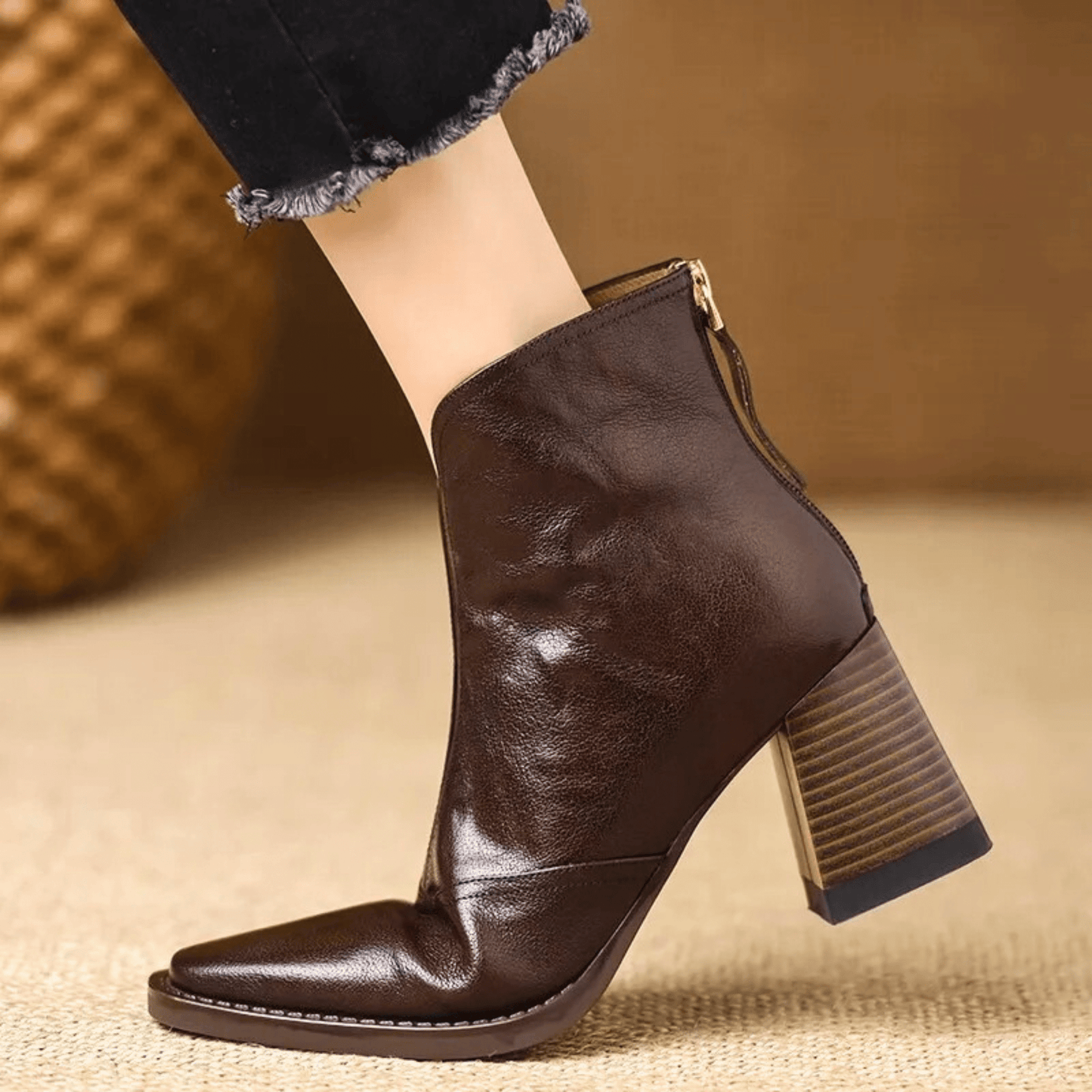 Leren Enkellaars voor Dames Elegant en Comfortabel