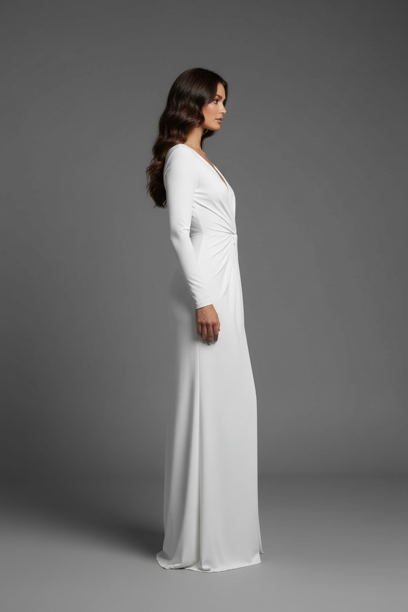 White maxi dress side view