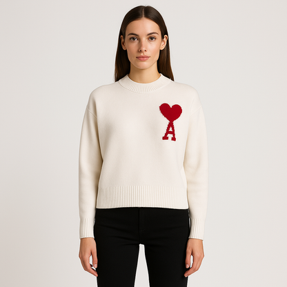 Oversized Trui met Harten voor Vrouwen - StudioMarella