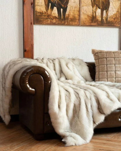 Imitatiebont Plaid 127x152cm of 150x200cm Wit Bruin Grijs Goud Scandinavische Woonkamer Slaapkamer Decoratieve Luxe Zachte Textiel Premium Woondeken
