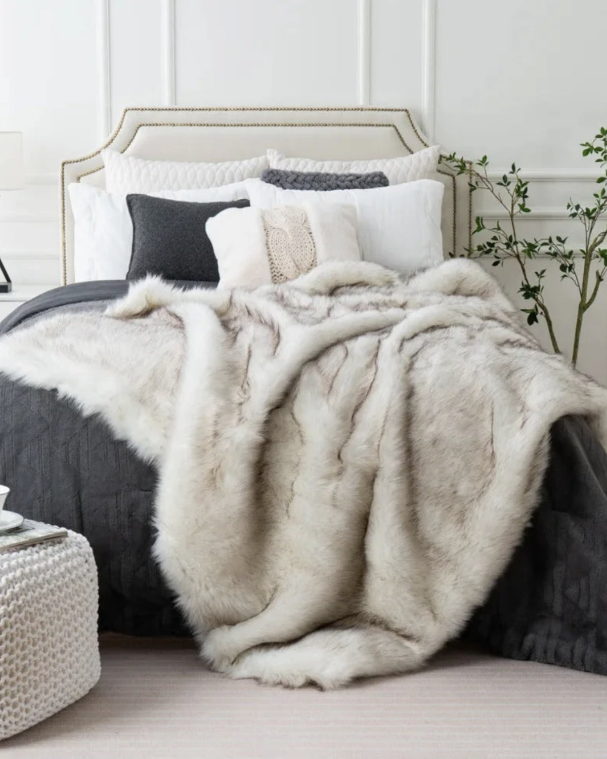 Imitatiebont Plaid 127x152cm of 150x200cm Wit Bruin Grijs Goud Scandinavische Woonkamer Slaapkamer Decoratieve Luxe Zachte Textiel Premium Woondeken