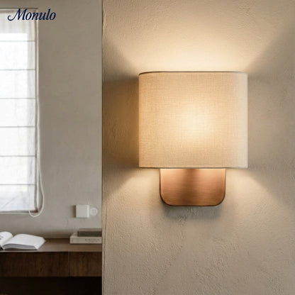 Stoffen Wandlamp met Metalen Fitting voor Leeslicht Slaapkamer