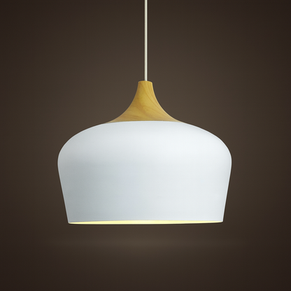 Hanglamp Pastel Aluminium Hout Retro Koepel Bol E27 Kinderkamer Woonkamer