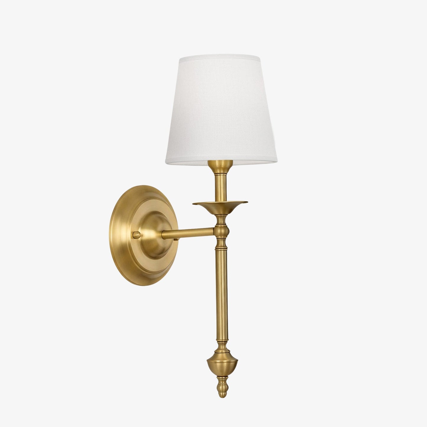Stoffen Wandlamp met Vintage Koperen Afwerking – Sfeervolle Verlichting voor Hal, Slaapkamer en Woonkamer