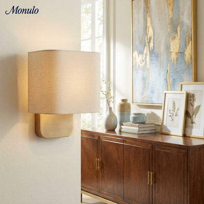 Stoffen Wandlamp met Metalen Fitting voor Leeslicht Slaapkamer