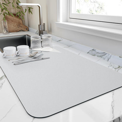 Afdroogmat Keuken Diatomiet 40x30cm Grijs Sneldrogend Absorberend Aanrecht Vaat Droogmat Antislip Keukenorganizer
