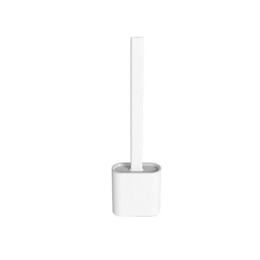 Toiletborstel Siliconen Flexibel Wit Wandmontage Toiletborstel Set Met Houder Hygiënisch Badkamer Reiniging Zonder Boren