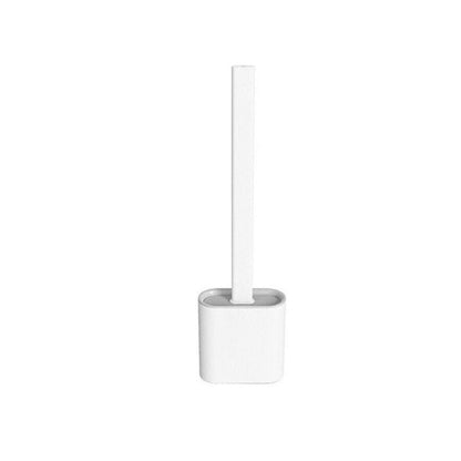 Toiletborstel Siliconen Flexibel Wit Wandmontage Toiletborstel Set Met Houder Hygiënisch Badkamer Reiniging Zonder Boren