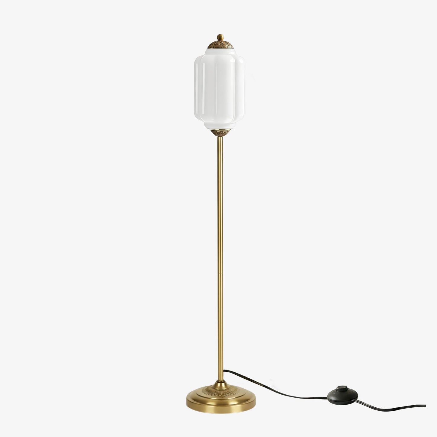 Decoratieve Glazen Pompoen Vloerlamp Retro Organische Stijl Woonkamer Staande Lamp