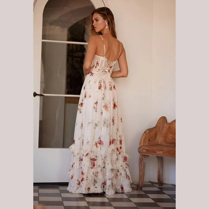Dames Midi-jurk Romantisch Bloemendetail