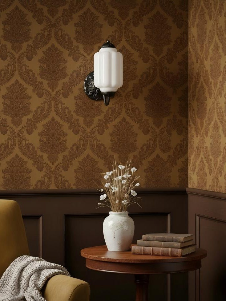 Melkglazen Wandlamp Eloise voor Hal en Slaapkamer | Vintage Wandverlichting met Melkwit Glas