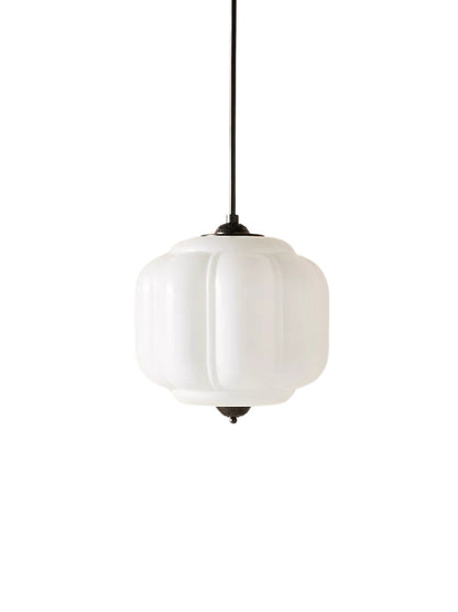 Vintage Kroonluchter met Crèmekleurige Glazen Kappen – Hanglamp in Retro-Stijl voor Eetkamer & Woonkamer