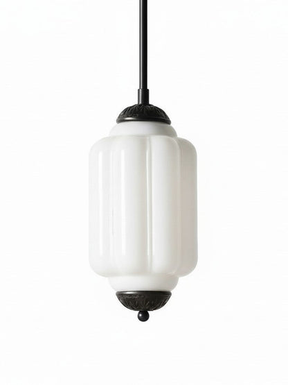 Vintage Glazen Hanglamp met Nostalgische Uitstraling – Verfijnde Verlichting voor Eetkamer en Keuken