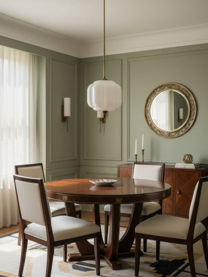 Vintage Kroonluchter met Crèmekleurige Glazen Kappen – Hanglamp in Retro-Stijl voor Eetkamer & Woonkamer